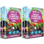 Hardys 120L Multi Purpose Compost - Potting & Seed Compost for Outdoor Plants | All Purpose Indoor Plants Potting Compost | Nutrient Rich Fertiliser for Garden, Pots, Planter Beds