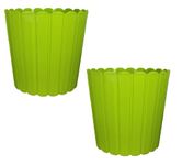 Garden’s 10Inch(25.4cm) Lemon Green Modern Thai Indoor & Outdoor Decorative Flower Pots for Home, Office, Garden, or Gift Décor - Set of 2