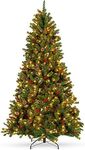 Best Choice Products 4.5ft Pre-Lit Pre-Decorated Spruce Hinged Artificial Christmas Tree w/ 398 Tips, Pinecones, Berries, 150 Lights, Metal Base