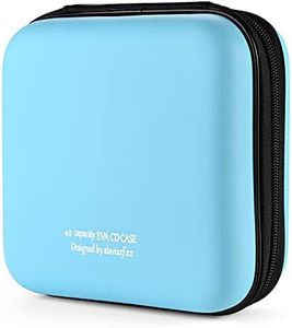 alavisxf xx CD Case, 48 Capacity Hard EVA Blu-ray Storage Orangier Wallet Bag Protable CD Case Holder for Car Home Travel (Sky Blue48, 48 Capacity)