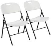 Amazon Basics Folding Plastic Chair, 350-Pound Capacity, White, Set of 2