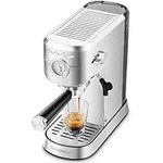 CASABREWS Espresso Machine 20 Bar, Stainless Steel Espresso Coffee Machine with Powerful Steam Wand, Barista Coffee Maker with 1L Removable Water Tank for Cappuccino, Latte, Gift for Her or Him