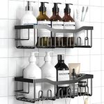 Cazlee Shower Caddy 2 Pack,Adhesive Shower Organizer for Bathroom Storage&Home Decor&Kitchen Organizers and Storage,No Drilling,Large Capacity,Rustproof Stainless Steel Bathroom Organizer,