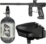 Empire Axe 2.0 Paintball Gun Package Kit w/Air Tank and Halo Too Loader (Dust Black/Dust Black)