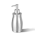 BabyElf Stainless Steel Soap Dispenser Bottle for Bathroom Vanity Countertop, Kitchen Sink - Great for Liquid Soap, Lotion, Shampoo, Hand Sanitizer