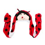 Super Z Outlet Cute Plush Animal Head Winter Hat Warm Winter Fashion Clothing Accessories (Lady Bug (Long))