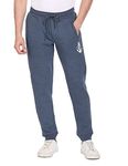 Newport Regular Men Mid Rise Heathered Joggers (NPMCJOG20111Z01_Blue_S)