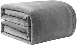 Good Nite Fleece Blanket Fluffy Throw Blankets 150x200cm Flannel Warm Soft Throw For Sofa Couch Bedspread (Grey, Double)