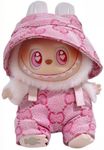17cm Doll for Labubu Clothes with 2 Outfits - Stylish Fisherman Hat & Overalls Set for 17cm Dolls, Adorable Labubu Accessories for Play & Display (Style-D)
