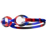 TYR Swimple Tie Dye Youth Swim Goggles, Red/Blue/Black