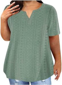 Camisetas Manga Corta Mujer,Blusa Mujer Verano 2024 con Cuello en Pico,Color Sólido T-Shirt Multicolor Shirt Tallas Grandes Blusa Casual Tops Básica Camiseta Mujer Pullover Blusa
