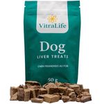 Vitra Life - Calming Dog Treats for Anxiety, Liver Hemp Seed Oil Dog Treats, Organic Calming Hemp Treats for Dogs, Joint Pain Relief, Helps with Dogs Seperation Anxiety & Stress