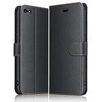 ELESNOW Case Compatible with iPhone 6 Plus / 6s Plus - 5.5", High-grade Leather Flip Wallet Phone Case Cover for iPhone 6 Plus / 6s Plus (Black)