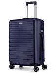 FLIEE Medium Suitcase Hard Shell | Lightweight Suitcase | Aluminum Telescopic Handle | TSA 3 Digit Combination Lock | 4 Dual Spinner Wheels | Medium 24" Hold Check in Luggage (Blue, Medium 24'')