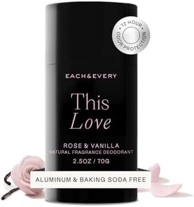 Each & Every All Natural Deodorant for Women & Men - Sensitive Skin, Plant-Based, Baking Soda & Aluminum-Free Deodorant - Clean Long Lasting 24 Hr Odor Control - Rose & Vanilla Travel Size, 2.5oz