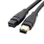 CY IEEE 1394 Firewire 800 9-pin to 6-pin Cable FireWire 800 to 400 9p to 6p Capture Cord 1.8m