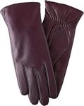 FEIQIAOSH Winter Leather Gloves for Women, Cashmere Lined Touchscreen Gloves for Texting, Premium Soft Sheepskin Warm Glove