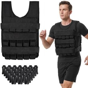 Costway Adjustable Weighted Vest for Men & Women, 30 Kg Weight Vest with 30 Removable Iron Weights, Heavy-Duty Weighted Workout Vest for Strength Training, Running, Cross-Fit (Type1（30kg）)