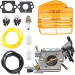 ZAMDOE Carburetor for Husqvarna 445 445E 450 450E Gas Chainsaw Replaces # C1M-EL37B, 506450401 Parts, for Jonsered CS2245 S II 2250, with Gaskets Air Filter Fuel Line Spark Plug