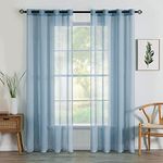 MIULEE 2 Panels Sheer Window Curtains Elegant Window Voile Panels Drapes Treatment for Bedroom Living Room 46" Wx72 L Grommet Top Dusty Blue