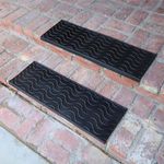 Rubber-Cal Waves Rubber Stair Mats - 9.75" x 29.125" - 6 Pack