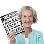 EZ Readers Large-Format 8.5" x 11" Bingo Cards with Jumbo 1-inch Numbers by Royal Bingo Supplies (Pack of 50)