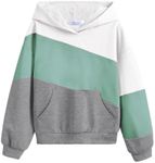 Arshiner Girls Color Block Hoodies Crewneck Long Sleeve Casual Soft Sweatshirts Tops with Pockets