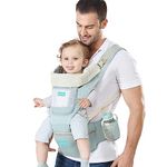 Motherly 6-in-1 Baby Carrier Bag for 6 to 36 Months,Kid - Kangaroo Style with Hip Seat for Comfort Carrying (Green)