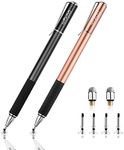 Mixoo Capacitive Stylus Pen,Disc Tip & Fiber Tip 2in1 Series, High Sensitivity & Precision styli Pens, Universal for ipad,iPhone, Tablet, Other Touch Screens Devices (Rose Gold/Black)