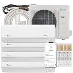 Senville SENA-36HF/Q Quad Zone Mini Split Air Conditioner Heat Pump, 36000 BTU, Works with Alexa, White