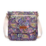 Malirona Canvas Messenger Bag Cross Body Purse Women Travel Purse Shoulder Satchel Floral Pattern