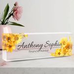 Desk Name Plate Personalized, Name Plate for Desk, Office Desk Decor for Women & Men, Employee Appreciation Gifts The Office Gifts for Boss, Lawyer, Manager, Teacher, Nurse, Lawyer (Flower 13)