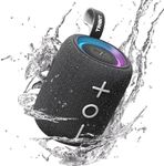 Tribit StormBox Mini+ Bluetooth Speaker 12W,360°Surround Sound,12H Playtime,Bluetooth 5.4,IPX7 Waterproof,RGB Lights,Custom EQ,TWS Pairing,Type-C, AAC/SBC Support,Portable for Home/Outdoor/Travel