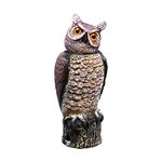 CALANDIS® 18inch Fake Owl Decoy with Rotating Head Bird Pigeon Crow Scarer Repellent