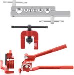 Uptodateproducts 2Pcs Auto Double Flaring Tool Kit and 180 Degree 3 in 1 Tube Bender Kit, 5/8" 5/16" 3/16" 1/4" 3/8" 1/2" Line Flaring Tools and 3 in 1 Copper Bender 1/4" 5/16" 3/8" Tubing Bender