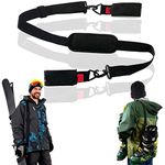 NCTP Ski Carrier Strap, Ski Strap and Pole Carrier Adjustable Shoulder Sling Cushioned for Superior Comfort Cushioned Loops Features Cushioned Shoulder Sling | Great for Families Men Women and Kids