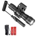 WindFire Tactical Torch LED 100000 Lumens Torches,501B V6 Matte Black LED Hunting Light with Picatinny Mount,Rechargeable Flashlight and Pressure Switch Included Torch for Outdoor Hunting Hiking