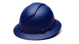 Pyramex Ridgeline Full Brim Hard Hat 4 Point Ratchet Matte Blue Pattern