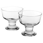 2/4/6 Ice Cream Sundae Dessert Cocktail Fruit Pudding Glass Bowl Dish Stand Set (2)