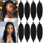 COOKOO 16 Inch Springy Afro Twist Hair 8 Pack Pre-Separated Soft Synthetic Marley Crochet Braiding Hair Spring Natural Black For Passion Twist Hair Extension For Black Women (10 Strands/Pack 1B#)