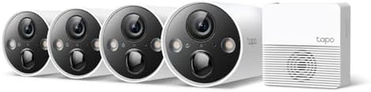 TP-Link Tapo Smart Security Wi-Fi Camera, Wireless, 2K QHD, 4MP, Colour Night Vision, Smart AI Detection and Notification, Light and Sound Alarm, Local Storage, IP65, Hub Included, 4-pack(Tapo C420S4)