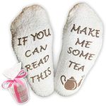 If You Can Read This Make Me Some Tea Funny Socks Cupcake Gift Packaging Fuzzy Warm Cotton Great Gifts For Women Wife Hostess Housewarming Novelty Romantic Birthday Present Tea