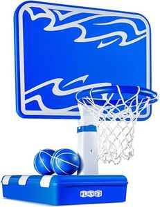 Inground Swimming Pool Basketball Hoop – Poolside, Water-Weighted Adult & Kids Basketball Hoop with 2 Balls, Air Pump, & Storage – Basketball Hoop for Pools with 4 Adjustable Heights by Play22