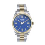 Sonata Poze Quartz Blue Dial Gold+Steel Metal Strap for Men-SP70033BM01W