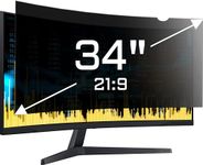 ZYY 34 inch Privacy Screen for Monitor, Blocks UV, Anti Glare Screen Protector - Computer Screen Privacy Shield For 21:9 Aspect Ratio Curved Desktop Computer Monitor