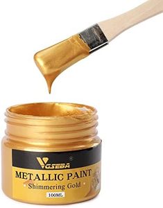 Acrylic Paint Metallic Gold, Non Toxic, Non Fading, 100ml Gold Leaf Paint for Art, Painting, Handcrafts, Ideal for Canvas Wood Clay Fabric Craft Supplies