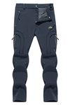 Winter Trousers Men Outdoor Sports Trousers Warm Softshell Trousers Thermal Stretch Soft Comfortable Pants Grey