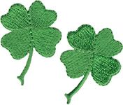 Small Four Leaf Clover - Lucky Irish Shamrock - 2 FOR THE PRICE OF ONE!! - Embroidered Iron On or Sew On Patches