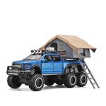 COCOBLINC 1 24 Ford Raptor F150 Rv Model Car Sports Car Exclusive Alloy Metal Pull Back Die-Cast Car Diecast Metal Pullback Toy Car with Openable Doors & Light Music Toys for Kids - Blue