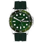 Sekonda Balearic Mens 44mm Quartz Watch in Green with Analogue Day/Date Display, and Green Rubber Strap 30119